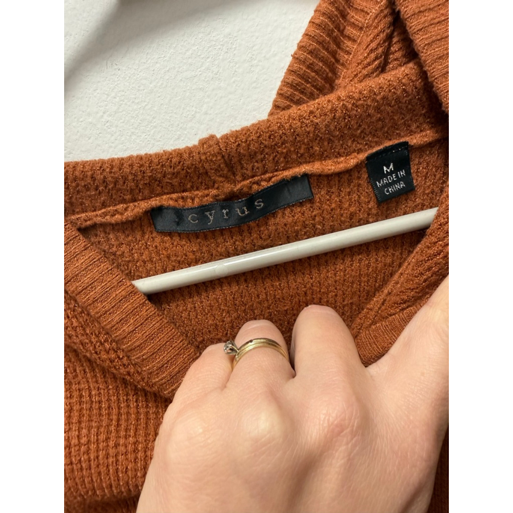 Women's Cyrus Rust Knit Hoodie Size M - Picture 2 of 3